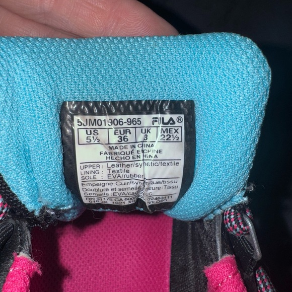 Fila Black and Pink Sneakers with Blue and Yellow Accents - Picture 6 of 11